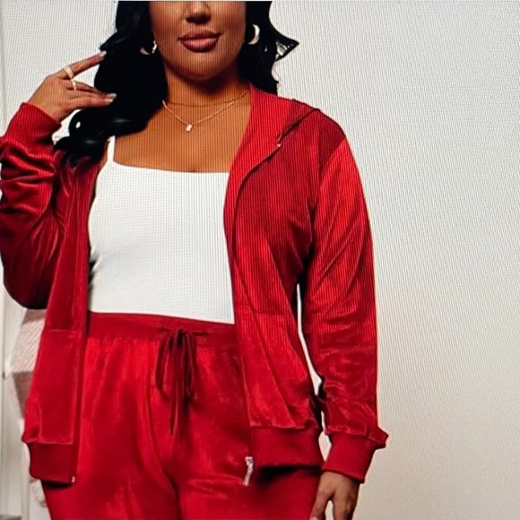 MessBebe Sportswear Women's Full-Zip Hoodie Size L Extra Large Red Wine - Picture 3 of 13